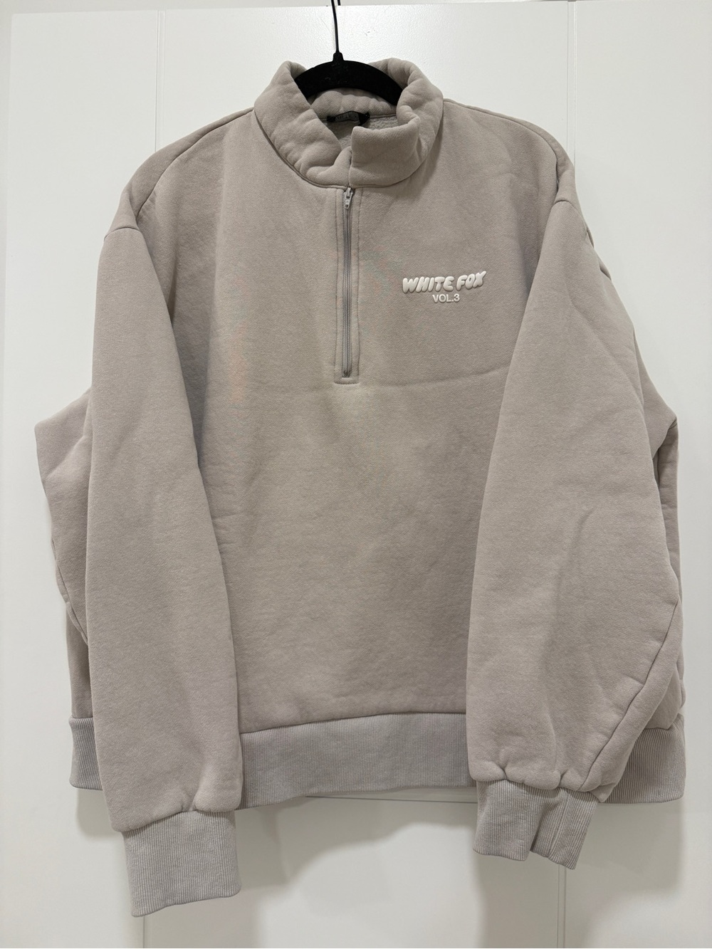 White Fox Offstage Quarter Zip Moon Pullover - Light Taupe